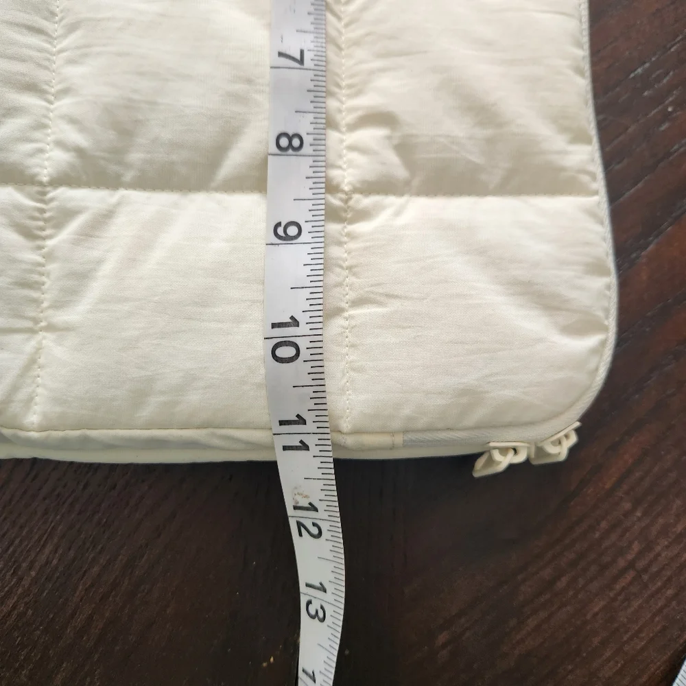 Cream Quilted Laptop Bag